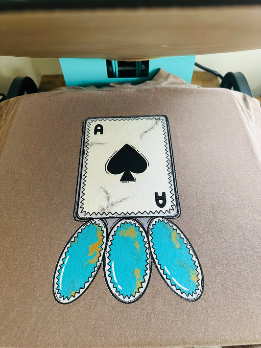 Turquoise Ace HTV Transfer