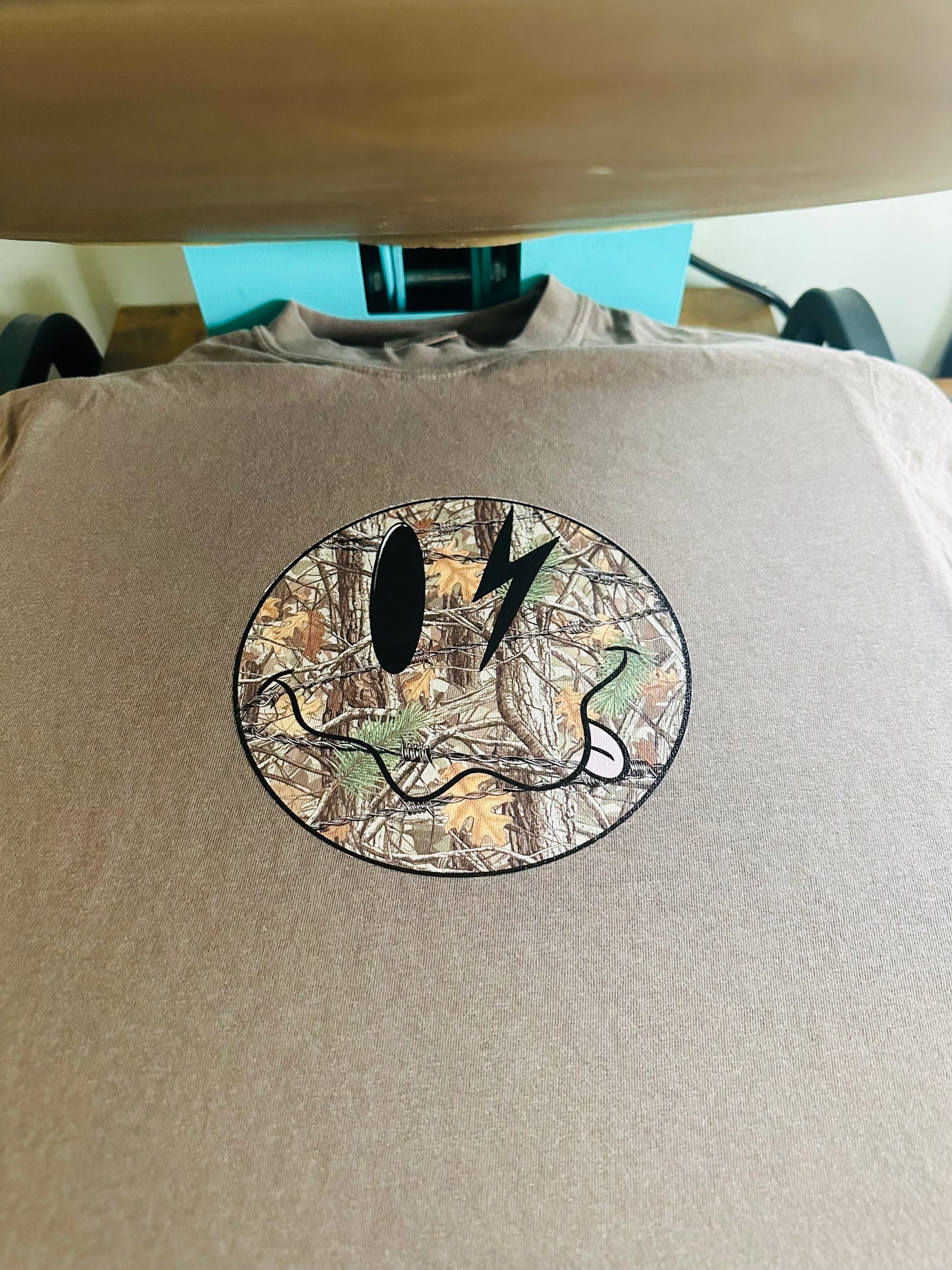 Camo Smiley Tongue HTV Transfer