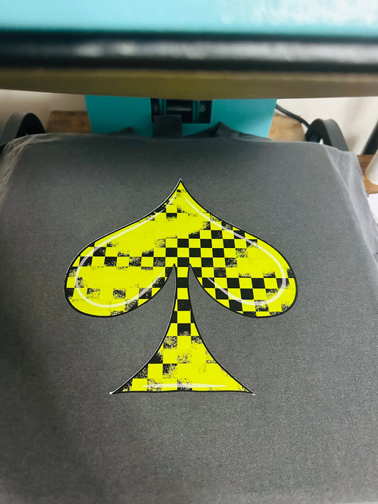 Neon Green Spade HTV Transfer