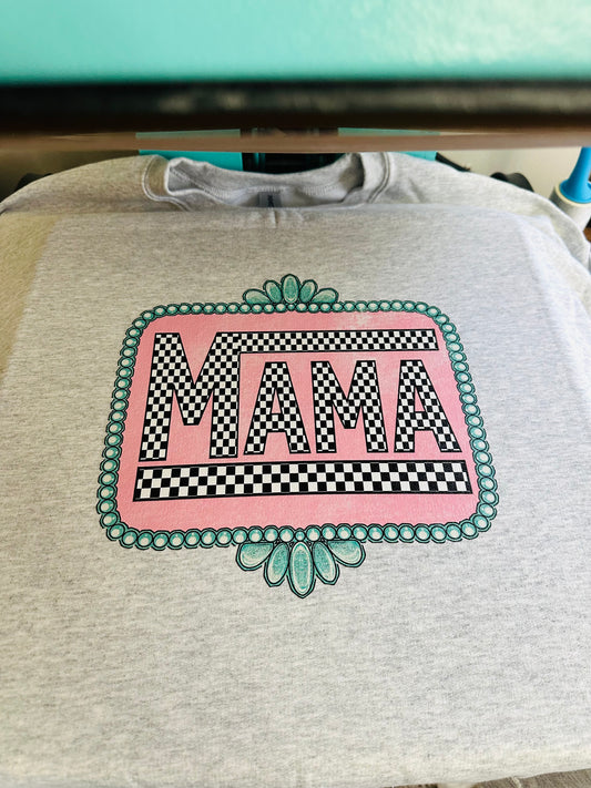 Checkered Mama HTV Transfer