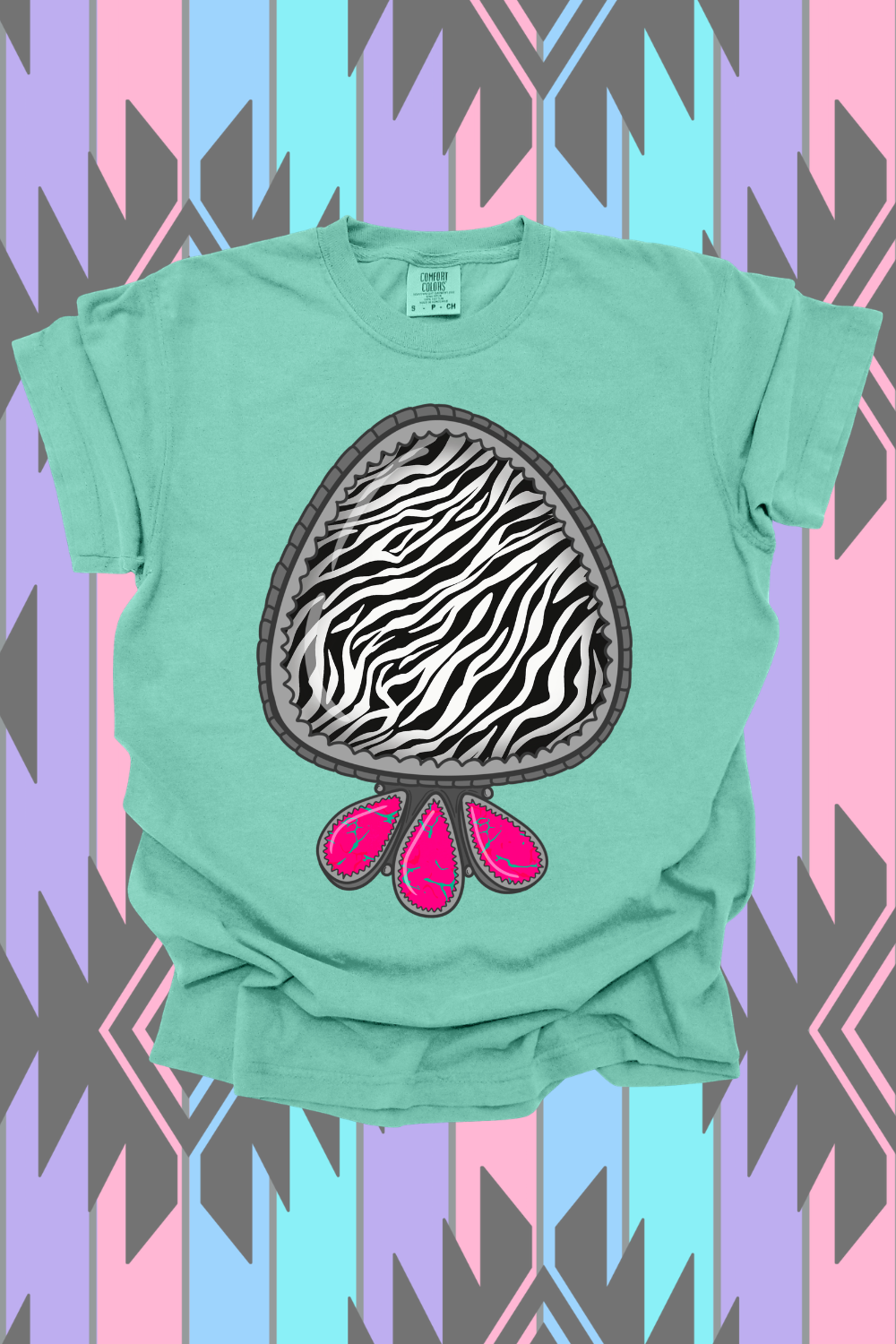 Pink Zebra Stone Graphic Tee