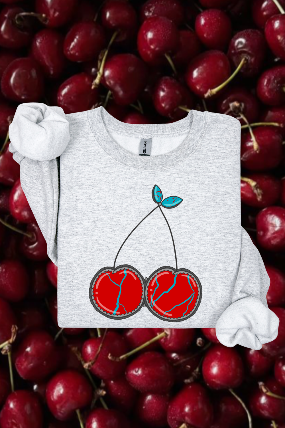 Turquoise Cherry Sweatshirt
