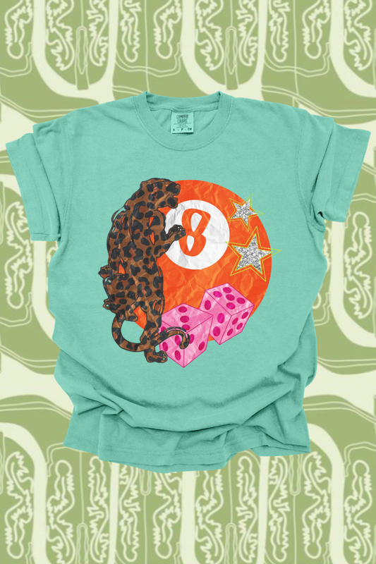 Cheetah 8Ball & Dice Graphic Tee