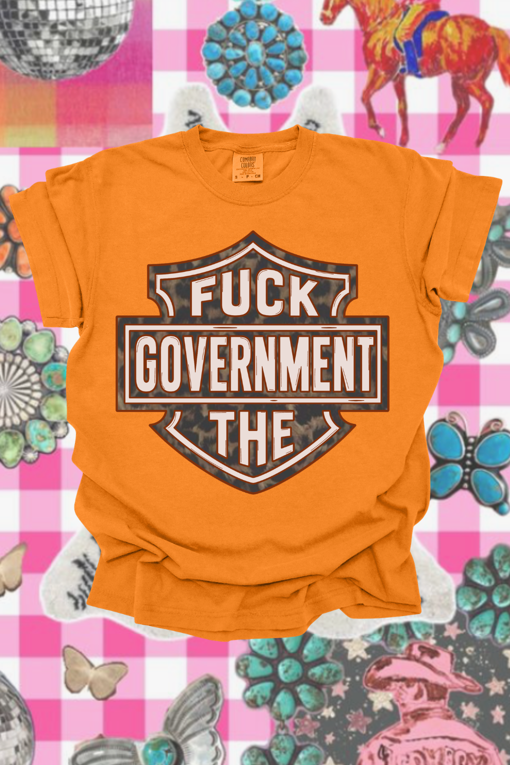 F*ck The Government Leopard Graphic Tee