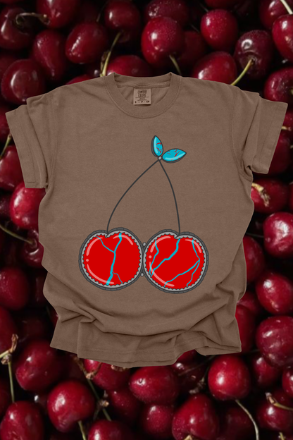 Turquoise Cherry Graphic Tee