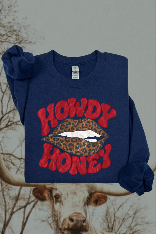 Howdy Honey Leopard Sweatshirt