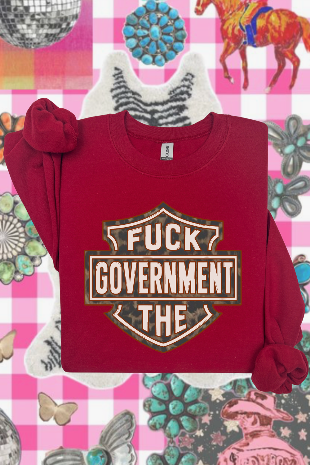 F*ck The Government Leopard Sweatshirt