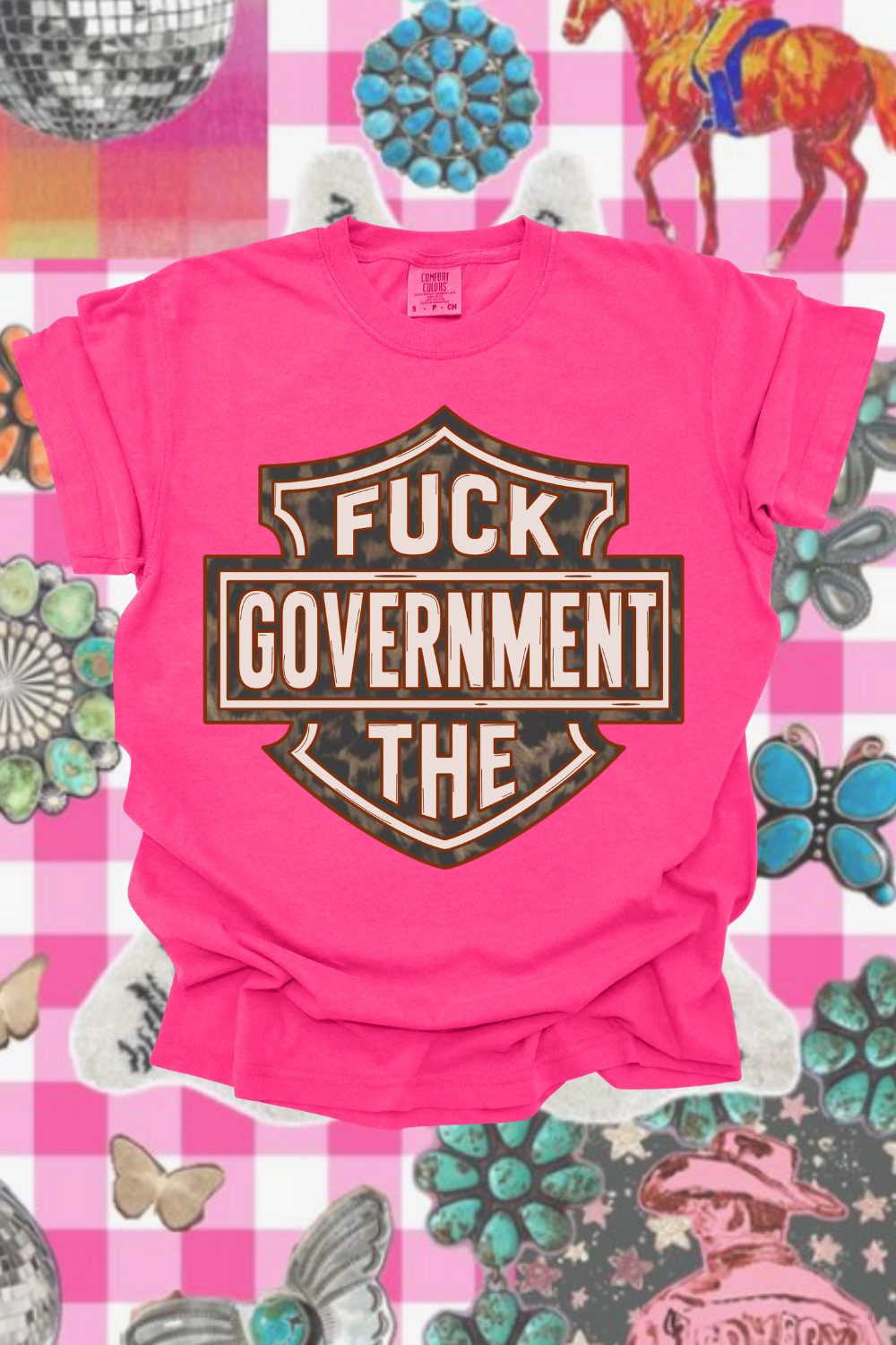 F*ck The Government Leopard Graphic Tee