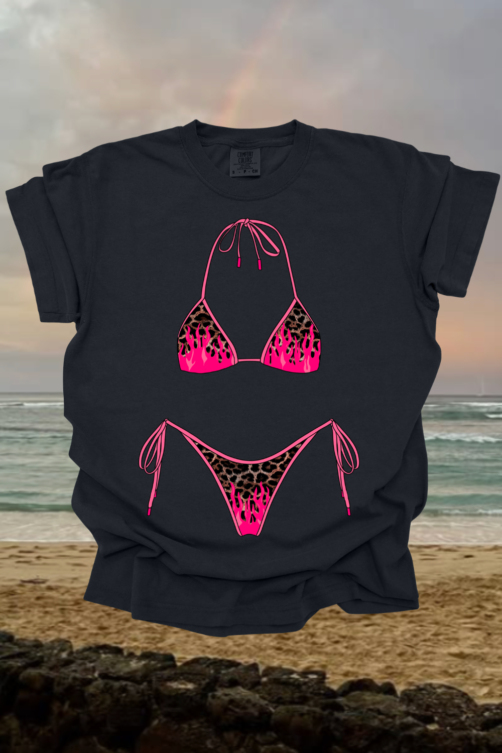 Cheetah Flame Bikini Graphic Tee