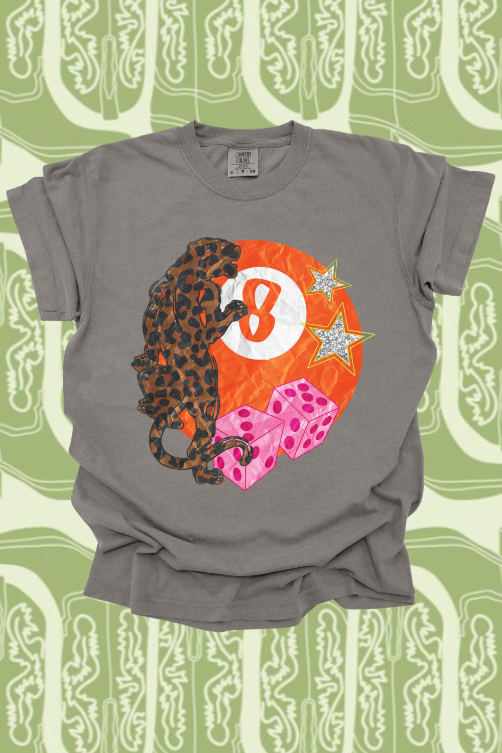 Cheetah 8Ball & Dice Graphic Tee