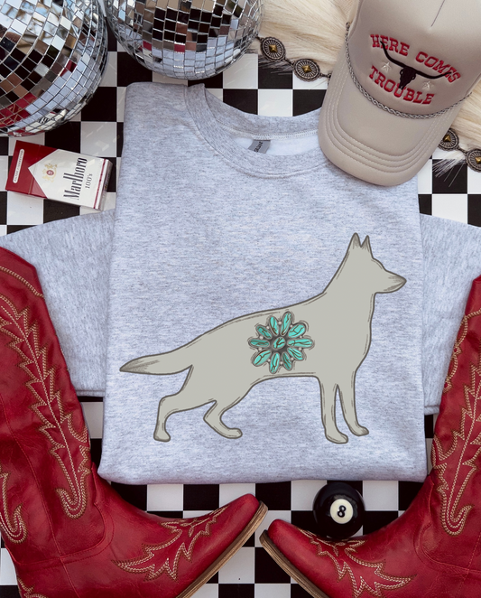 Turquoise Shepherd Crewneck