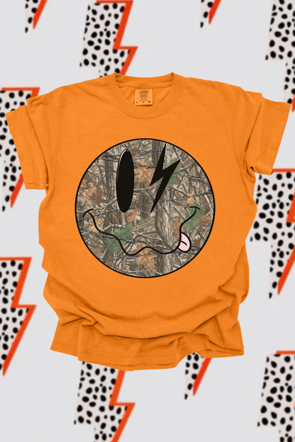 Camo Smiley Graphic Tee