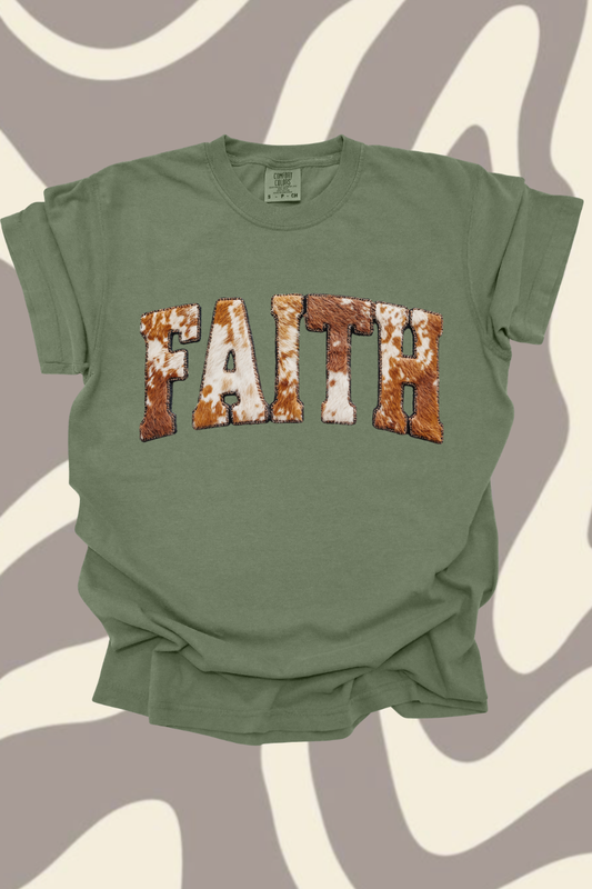 Faith Brown Cowhide Graphic Tee