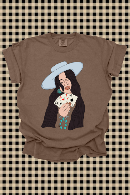 Poker Cowgirl Graphic Tee