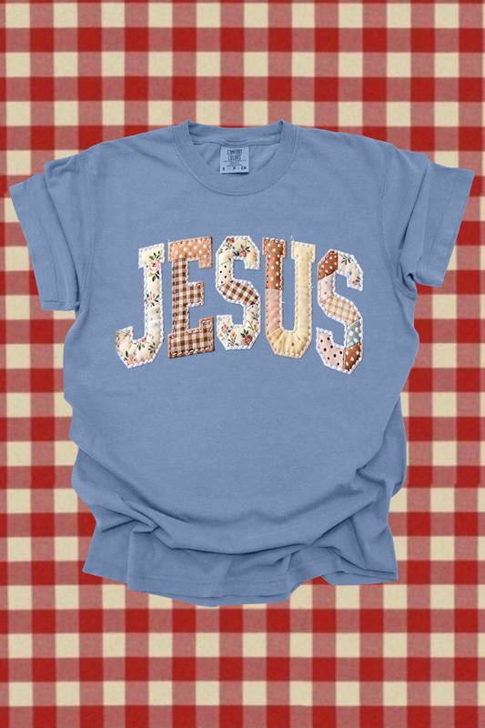 Faux Quilted Jesus Graphic Tee