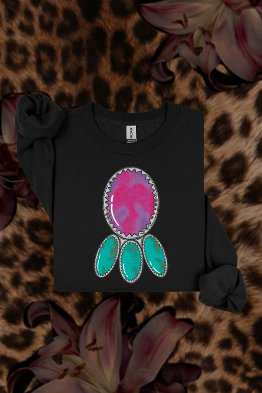 Pink Turquoise Sweatshirt