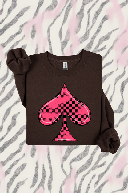 Neon Pink Spade Sweatshirt