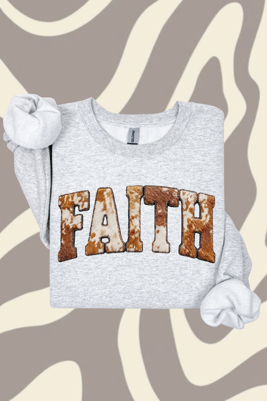 Faith Brown Cowhide Sweatshirt
