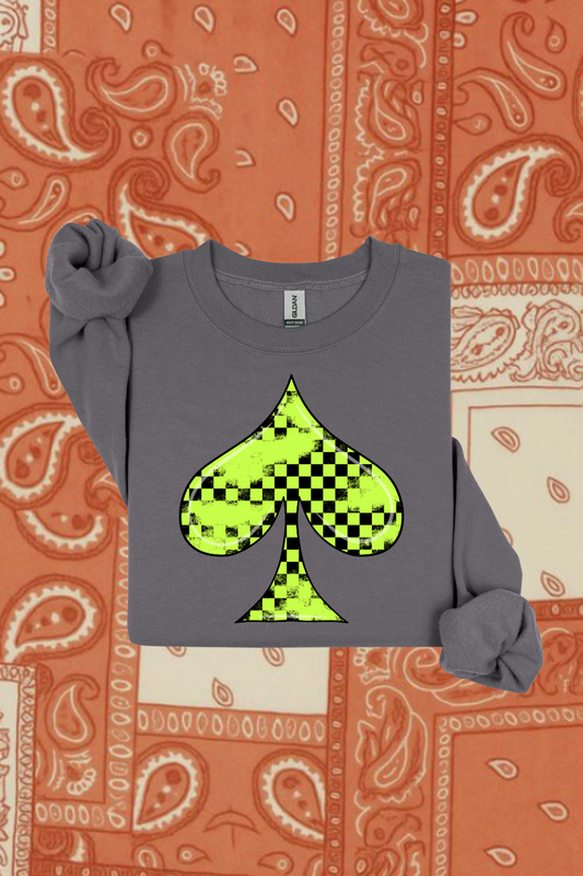 Neon Green Spade Sweatshirt
