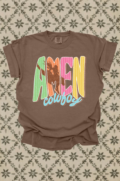 Neon Amen Cowboy Graphic Tee