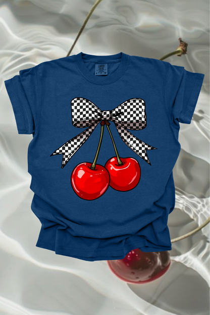 Checkered Cherries Graphic Tee