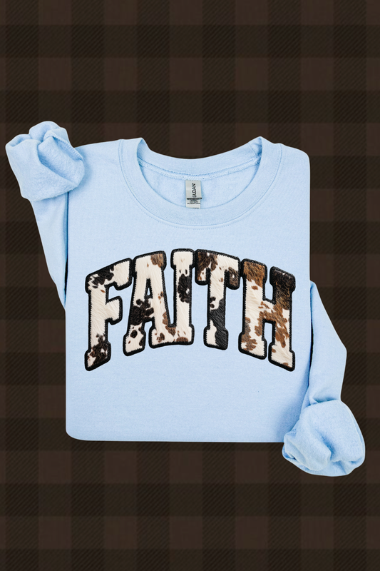 Faith Black Cowhide Sweatshirt