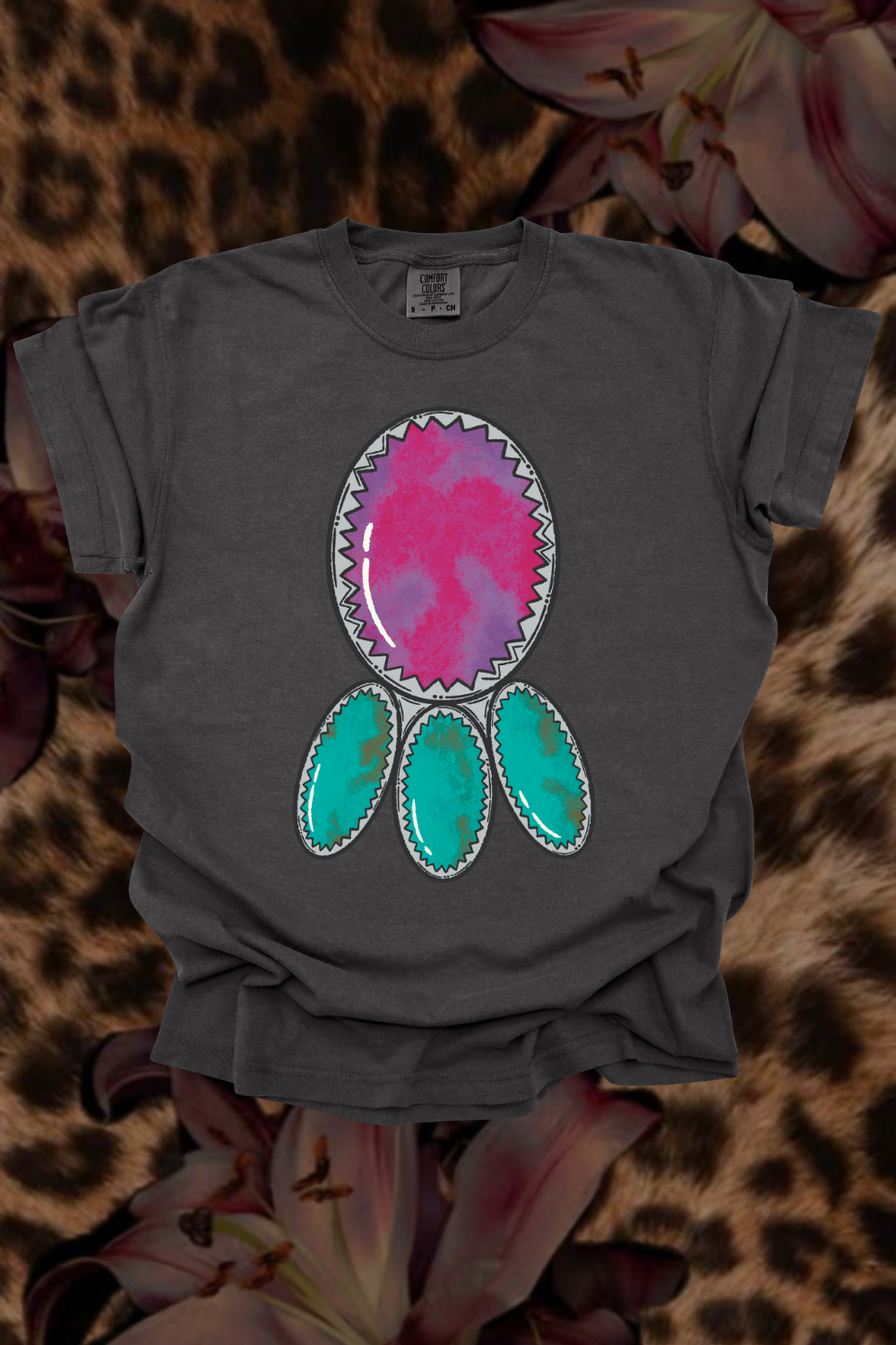 Pink Turquoise Graphic Tee