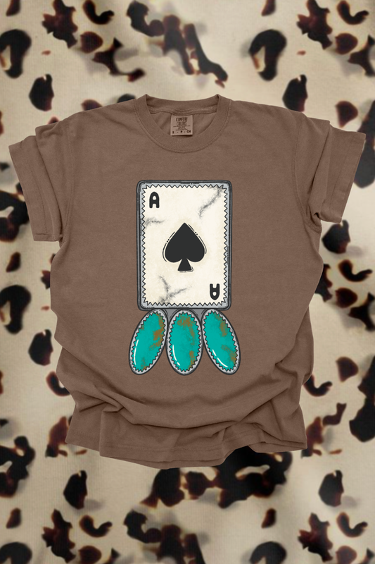 Turquoise Ace Graphic Tee
