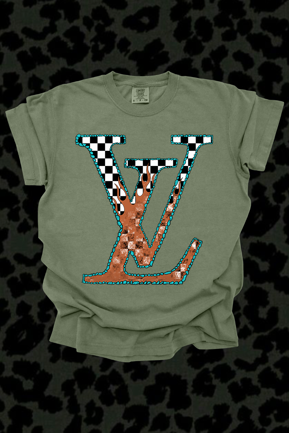 Checkered LV Graphic Tee