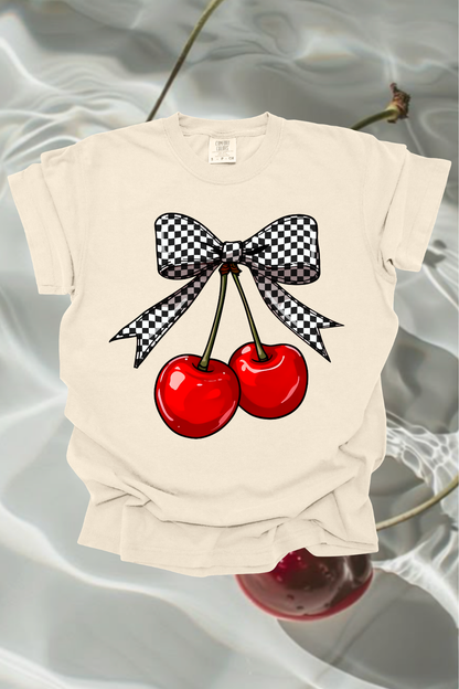 Checkered Cherries Graphic Tee