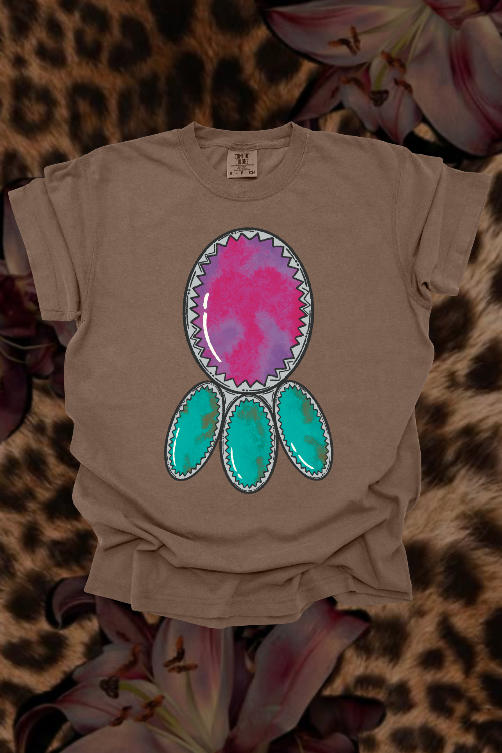 Pink Turquoise Graphic Tee
