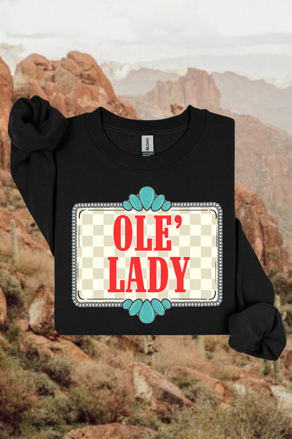 Ole' Lady Checkered Sweatshirt