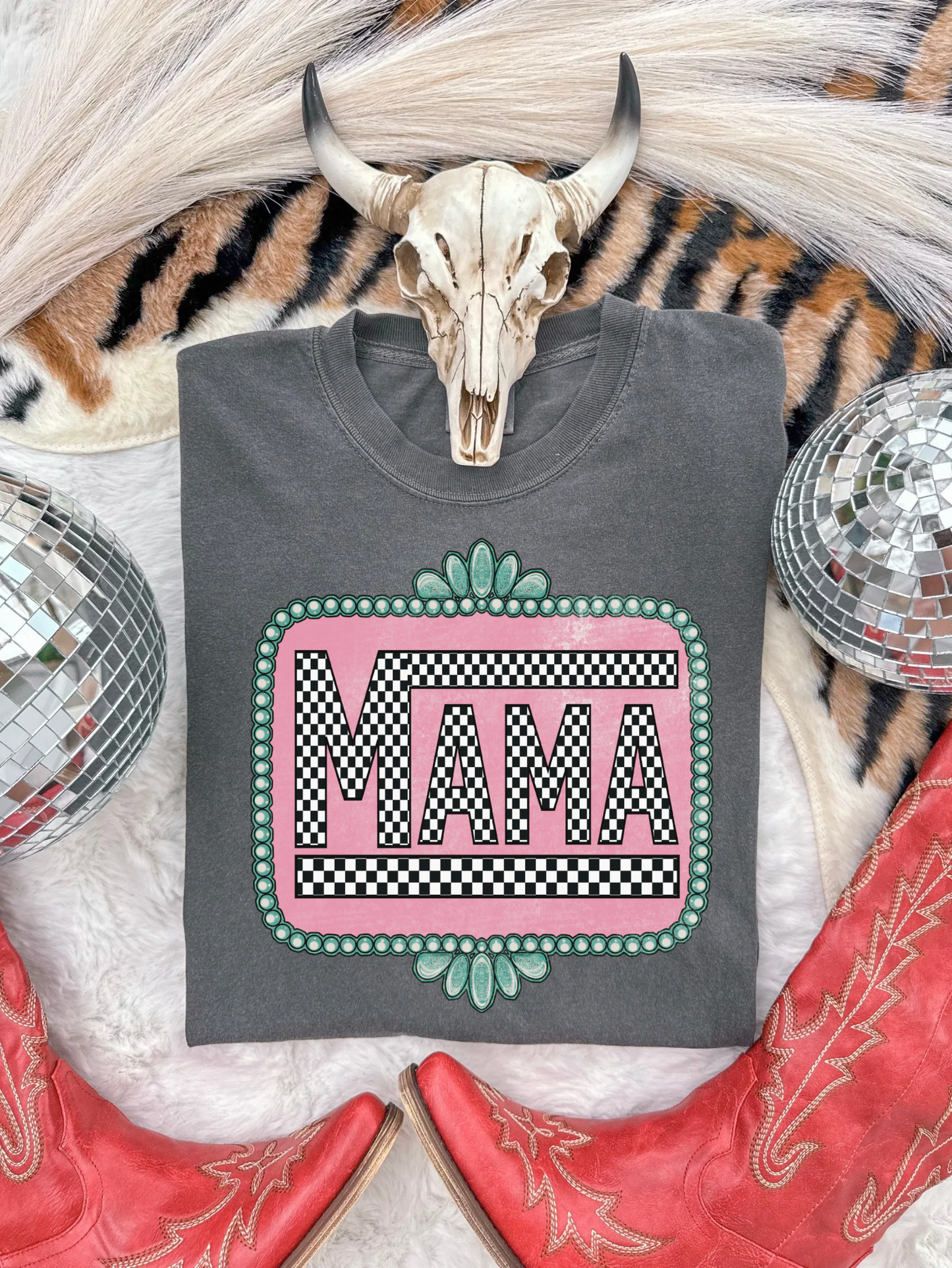 Checkered Mama CC Graphic Tee