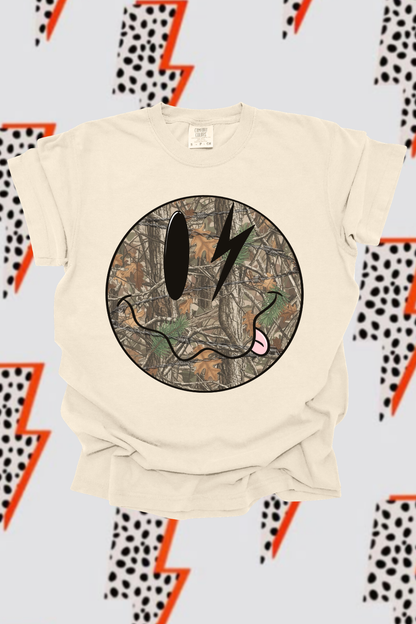 Camo Smiley Graphic Tee