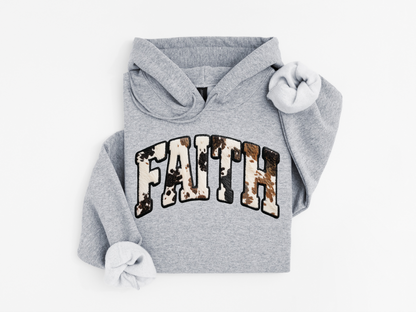 Faith Black Cowprint Hoodie