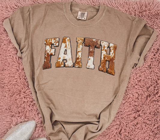 Faith Brown Cowprint HTV Transfer