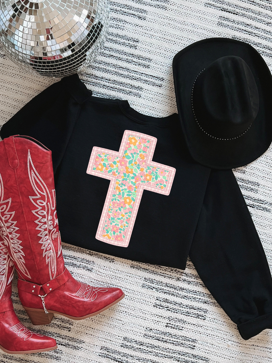 Quilt Cross Crewneck