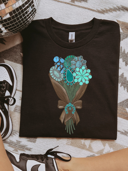 Turquoise Bouquet 2 Graphic Tee