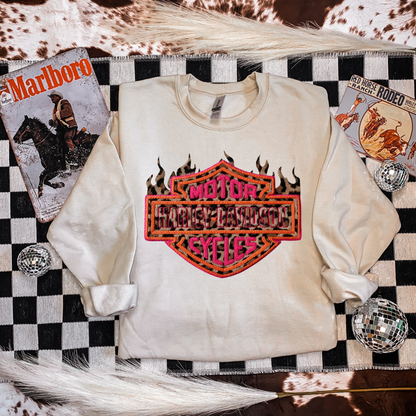 Faux Crochet Davidson Crewneck