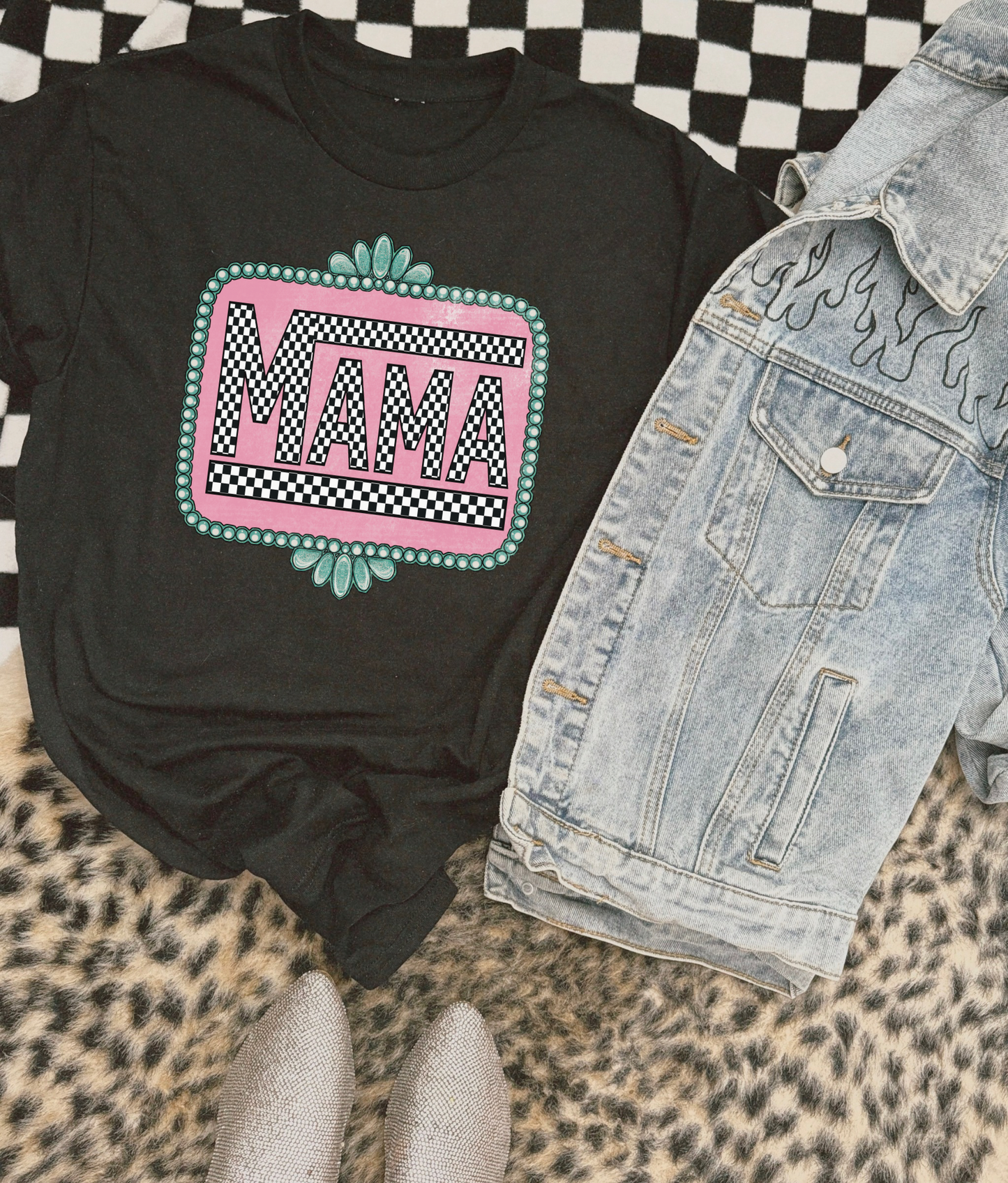 Checkered Mama Graphic Tee