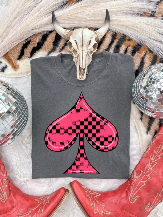 Neon Pink Spade CC Graphic Tee