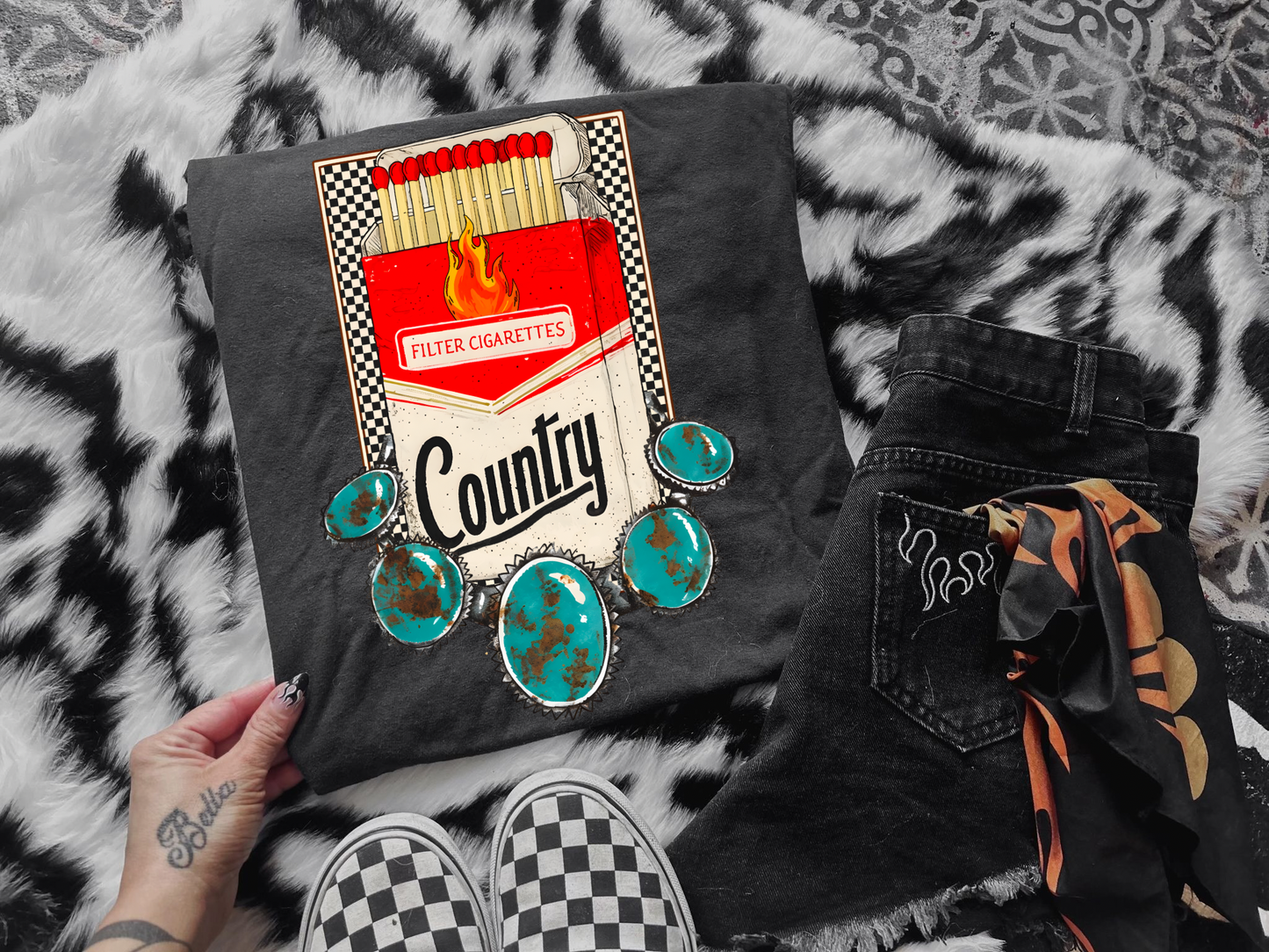 Checkered Country Graphic Tee