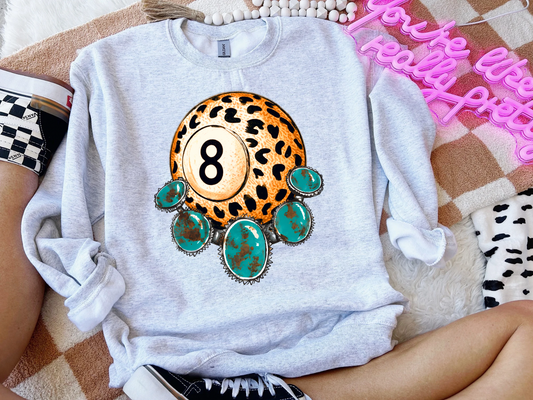 Leopard 8Ball Crewneck