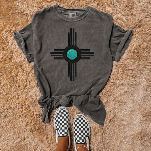 Turquoise Zia CC Graphic Tee