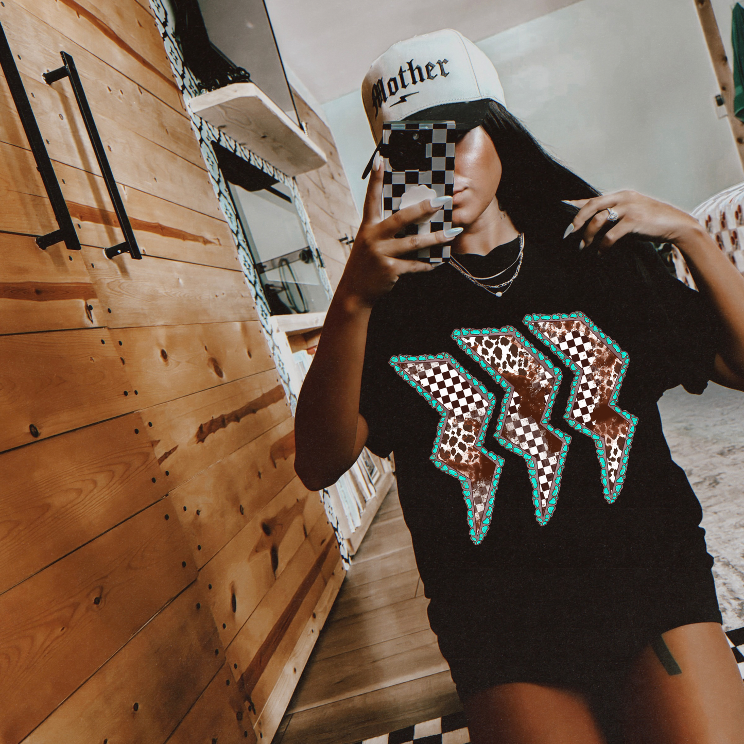 Cowhide Lightning Graphic Tee