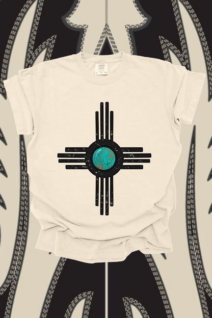 Turquoise Zia Graphic Tee