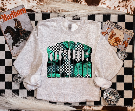 Black & Checkered Mama Crewneck