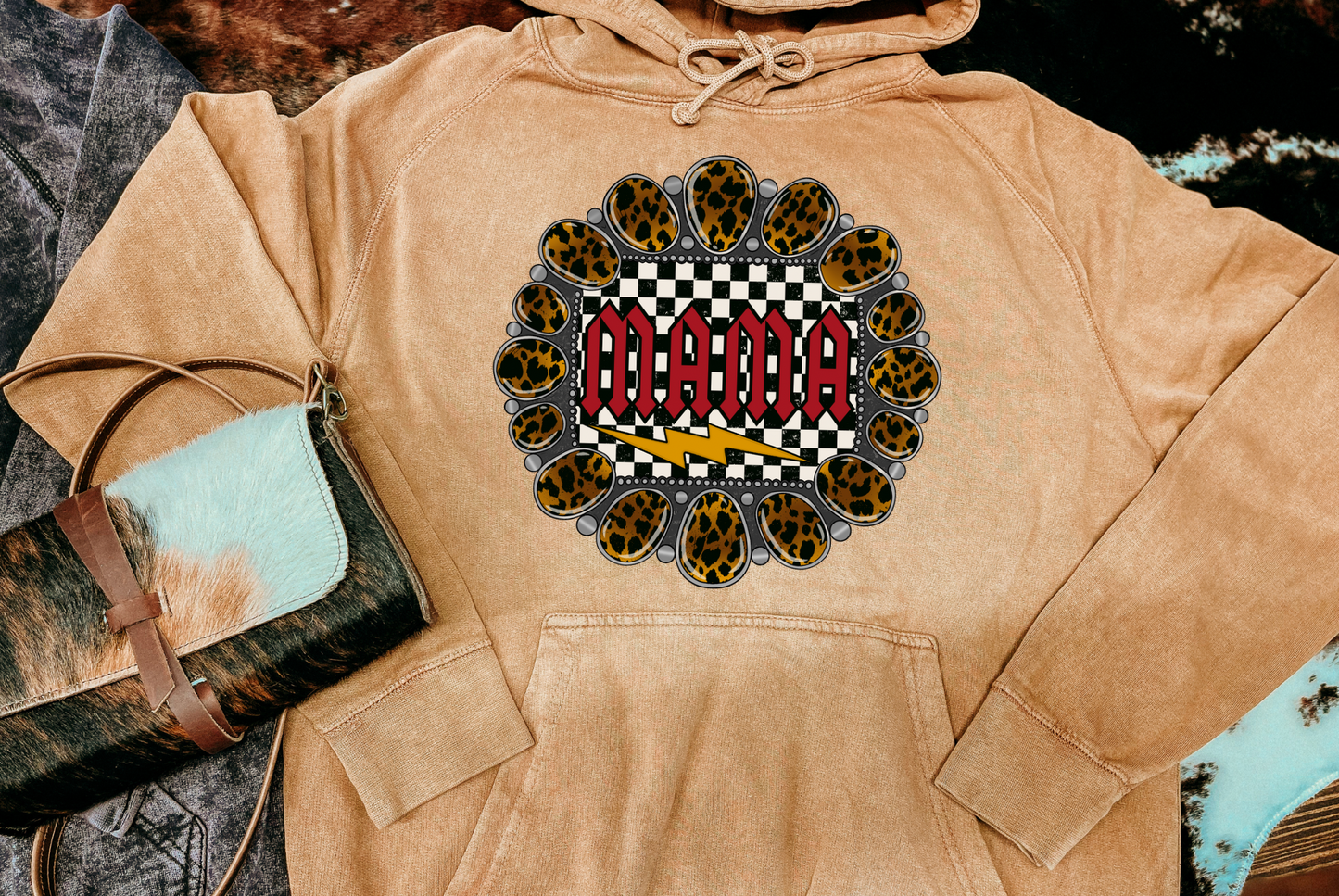 Mama x Leopard Mineral Wash Hoodie