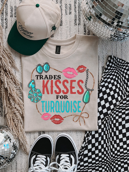 Kisses For Turquoise Graphic Tee