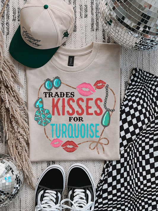 Kisses For Turquoise Graphic Tee